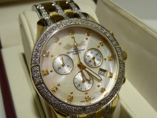 ingersoll gold diamond watch