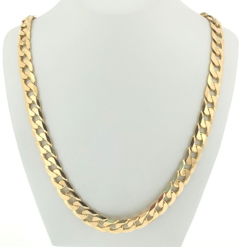 9ct Yellow Gold Oval Filed Curb Link Necklace 60.85G | 016300297514 ...