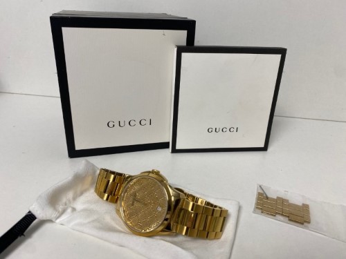 Gucci g clearance timeless gold mens