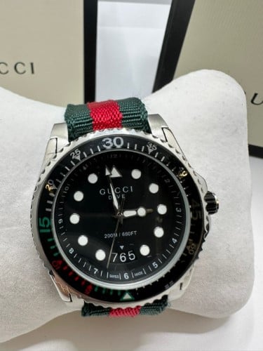 Gucci dive watch hot sale green and red