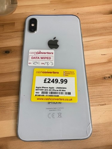 Apple iPhone Xs Max Unknown Battery-83% Bh 256GB White