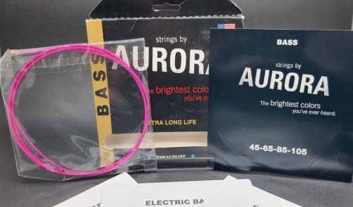 Aurora Aurpb 45 Standard 45 M Gauge Bass Guitar Strings Pink