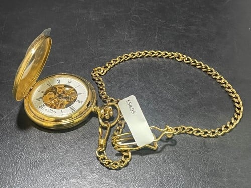 Rotary pocket watch on sale gold