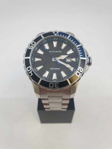 Accurist Watch Mens 7268 Mens Black Divers 030600141980 Cash