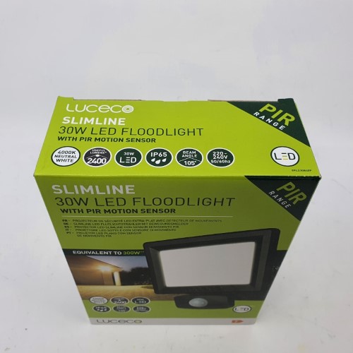 luceco slimline 30w led floodlight with pir