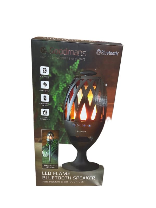 goodmans led flame bluetooth speaker