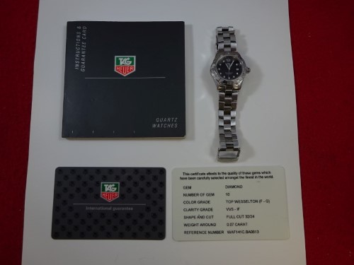 Tag Heuer Watch Ladies Aquaracer Waf141c Diamond 036900190176