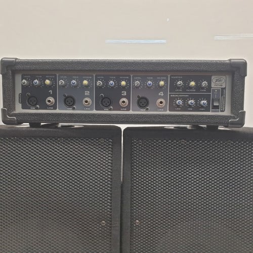 Peavey Pvi 10 2 Way Speaker System With Pvi 4B Powered Mixer. Black ...