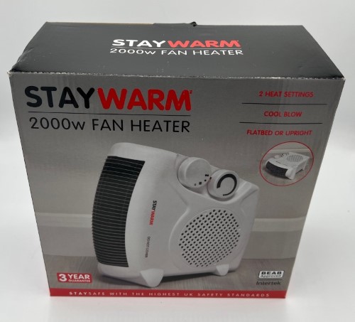 StayWarm 2000w Upright Fan Heater - White