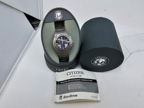 Citizen Watch Mens Men S Eco Drive Skyhawk World Time Titanium