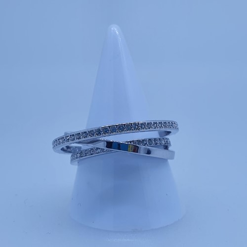 Crossover Cz Dress Ring Ladies Ring SizeR | 030100203608 | Cash Converters