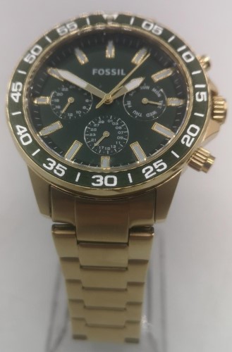 Fossil Green Face And Gold Strap Watch Mens Bq2493 039700167477