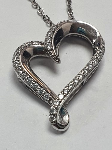 925 10k au heart necklace