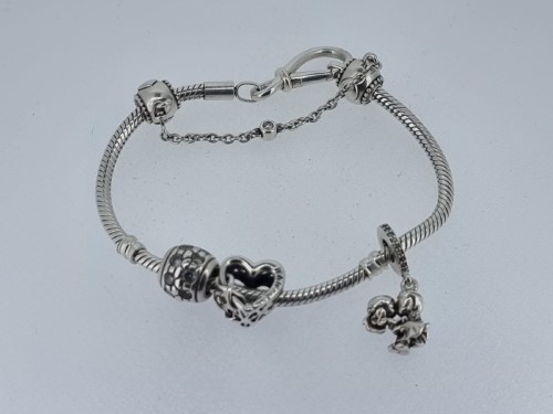 Beautiful Pandora Infinity Bracelet With 4 Charms Silver Bracelet 24.7G ...
