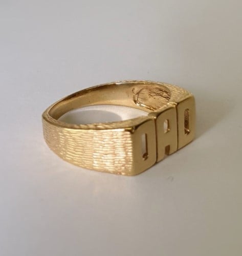 Mens 9ct gold dad on sale ring