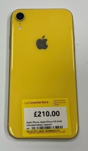 Apple iPhone Xr Yellow 64GB Unlocked Battery Replaced Yellow