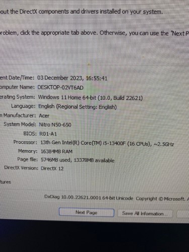 Asus Nitro N50-650 - Win 11 - Intel i5 - 16GB Ram - 1TB SSD - Rtx