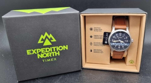 Timex Men's Expedition North Field Post Solar 36mm Eco-Friendly Leather ...