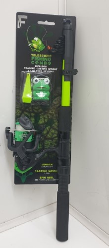 Fladen Junior Telescopic Fishing Combo With Rod & Reel. Green, 038600267846