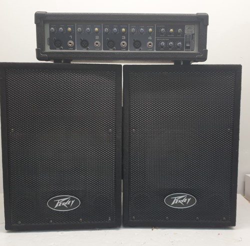 Peavey Pvi 10 2 Way Speaker System With Pvi 4B Powered Mixer. Black ...