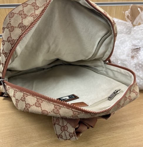 Gucci deals backpack inside