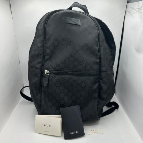 Gucci black clearance monogram backpack