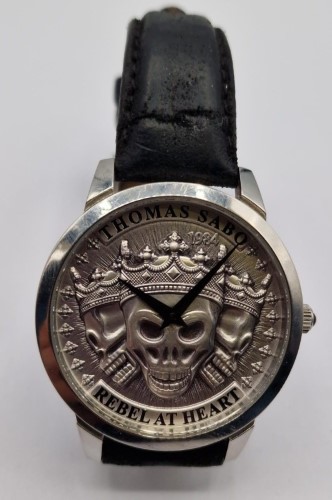 Men's watch Rebel at Heart skull silver black | THOMAS SABO