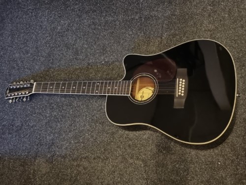 Gear4music Acoustic 12 String Guitar Black Cash Converters