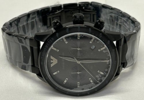 Emporio Armani Watch Mens Ar11242 Mario Black Stainless Steel