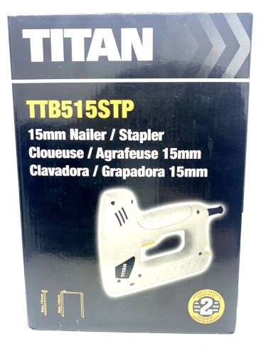 Titan TTB515STP 15mm Second Fix Electric Nail Gun / Stapler 240V - Screwfix